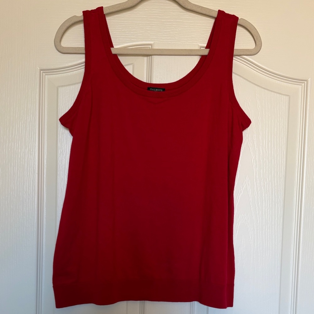 Talbots Vibrant Red Tank Top sweater vest sz X 14